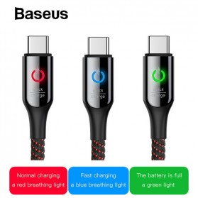 Baseus Kabel Charger USB Type C Intelligent Power Off 3A 1 Meter - CATCD-01 - Black - 1