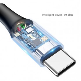 Baseus Kabel Charger USB Type C Intelligent Power Off 3A 1 Meter - CATCD-01 - Black - 3