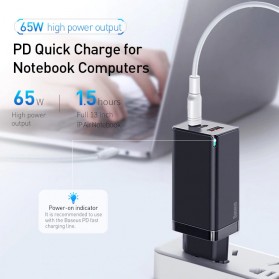 Baseus GaN2 Pro Charger USB Type C PD Quick Charge 3 Port 65W - CCGAN65E2 - Black - 2