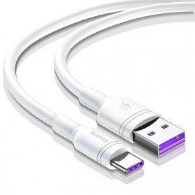 Baseus Double-ring Kabel Charger USB Type C 5A 1 Meter - CATSH-B02 - White
