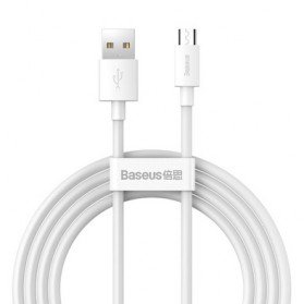 Baseus Kabel Charger Micro USB 2.1A 1.5 Meter 2 PCS - TZCAMZJ-02 - White