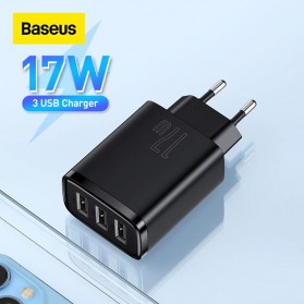 Baseus Compact Charger USB 3 Port  17 W - CCXJ020101 - Black