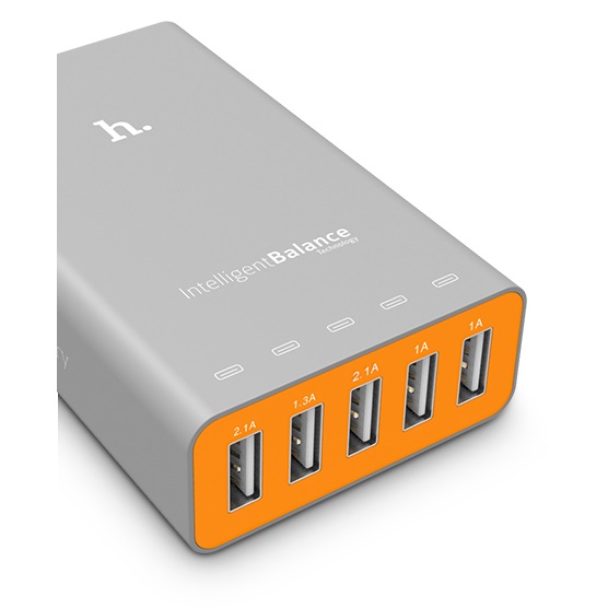 hoco uh502 intelligent balance usb wall travel charger 5 port 5a gray jakartanotebook hoco uh502 intelligent balance usb wall travel charger 5 port 5a gray jakartanotebook