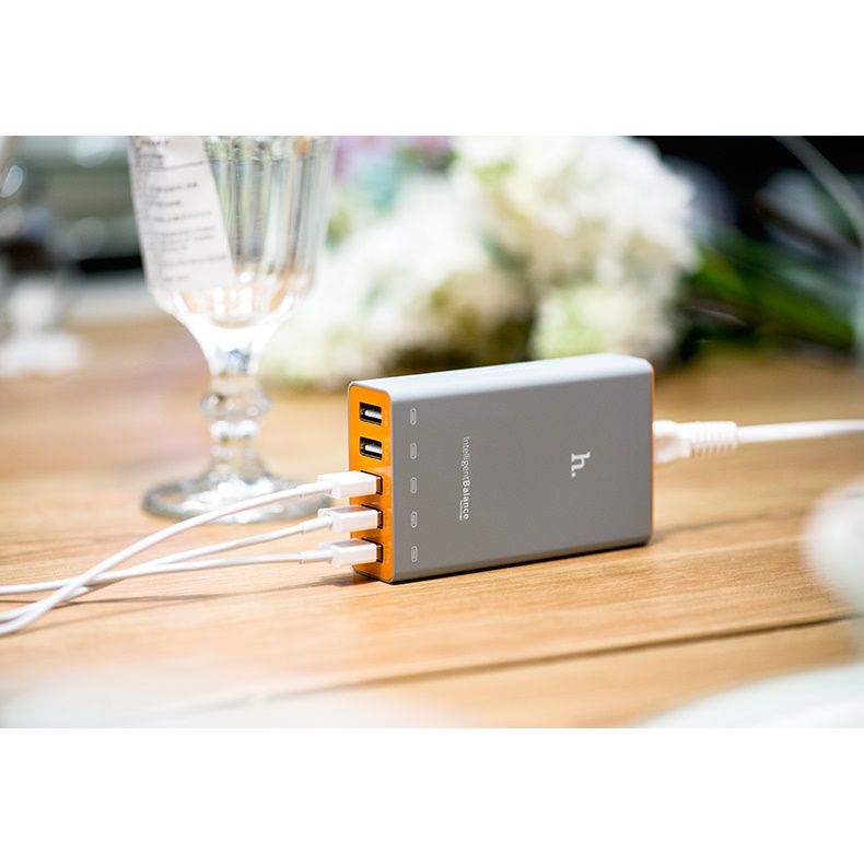 hoco uh502 intelligent balance usb wall travel charger 5 port 5a gray jakartanotebook hoco uh502 intelligent balance usb wall travel charger 5 port 5a gray jakartanotebook