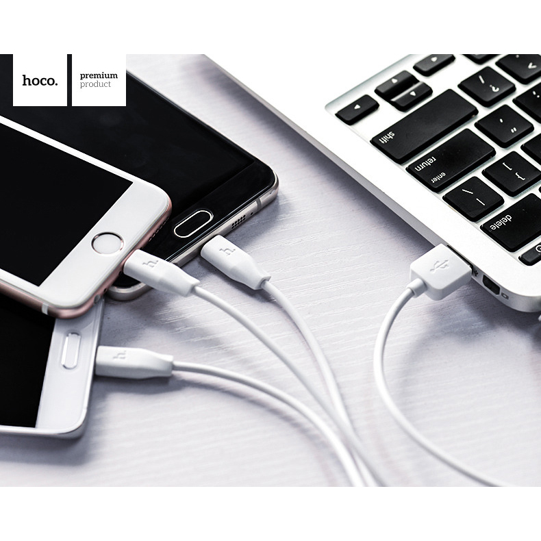 Hoco X1 3 in 1 Lightning Micro USB and USB Type C Charging .