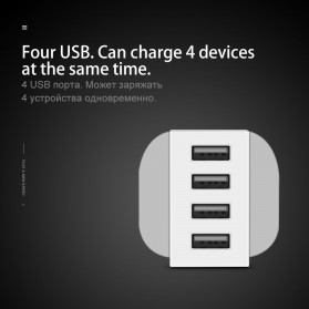 HOCO Charger USB 4 Port 3.4A - C23B - White - 3
