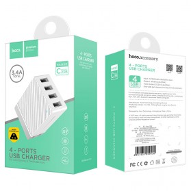 HOCO Charger USB 4 Port 3.4A - C23B - White - 5