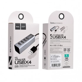 HOCO Line Machine USB Hub 4 Port - HB1 - Gray Silver - 6
