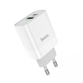 Hoco Charger USB Type C PD QC3.0 2 Port 20W - C80A - White - 2