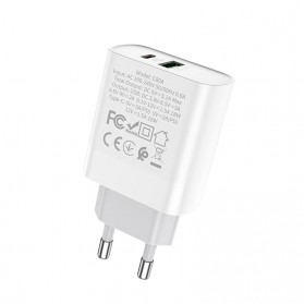 Hoco Charger USB Type C PD QC3.0 2 Port 20W - C80A - White - 5