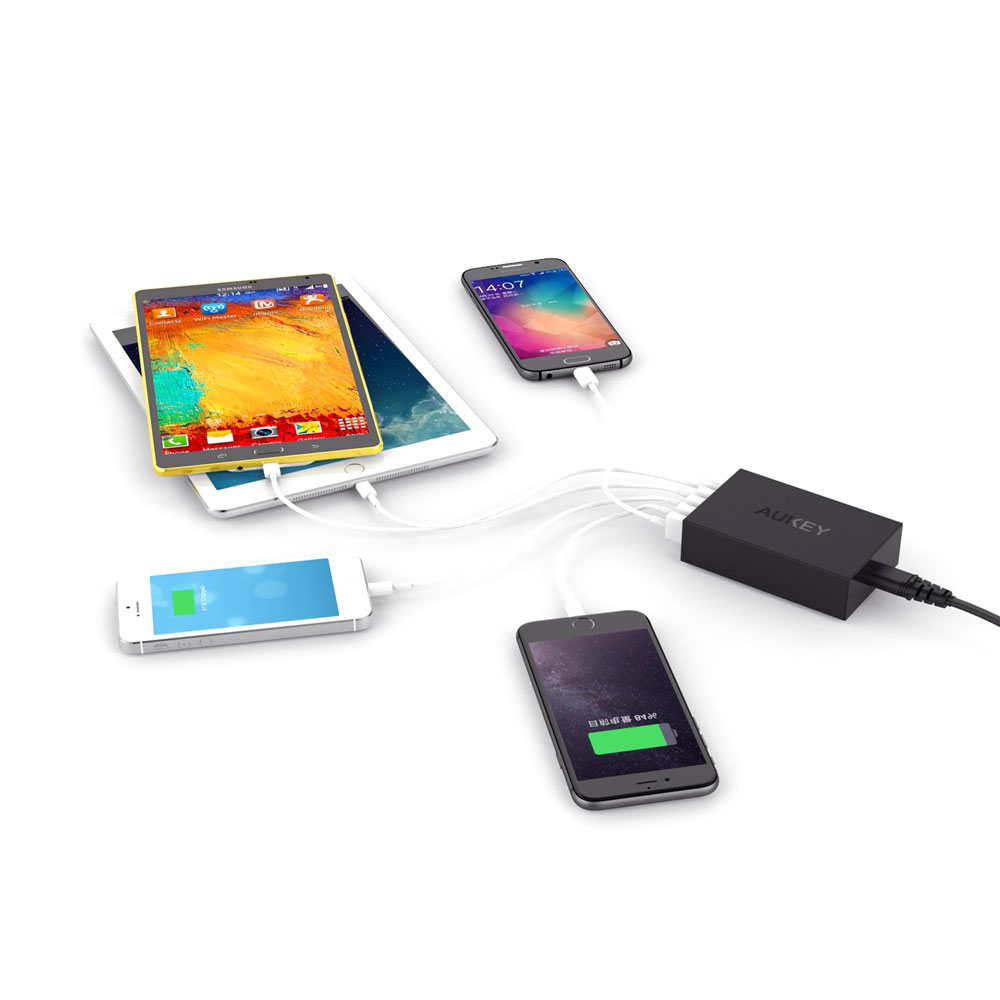 ... Aukey Charger USB 5 Port EU Plug 54W with QC 2.0 & AiPower - PA- ...