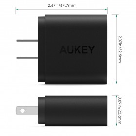 Aukey Charger USB 1 Port EU Plug 18W with QC 2.0 & AIPower - PA-U28 - Black - 5
