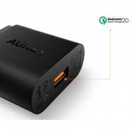 Aukey Charger USB 1 Port EU Plug 18W with QC 2.0 & AIPower - PA-U28 - Black - 6