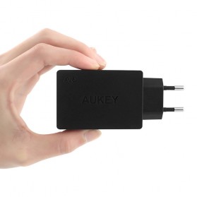 Aukey Charger USB 3 Port EU Plug 42W with QC 2.0 & AiPower - PA-T2 - Black - 3