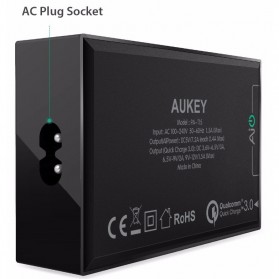 Aukey Charger USB 5 Port QC 3.0 & AiPower - PA-T15 - Black - 3