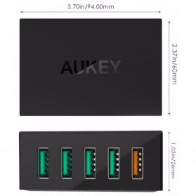 Aukey Charger USB 5 Port QC 3.0 & AiPower - PA-T15 - Black - 7