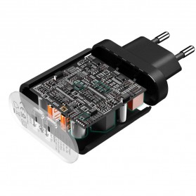 Aukey USB Wall Charger 2 Port EU Plug 36W with Qualcomm Quick Charge 3.0 - PA-T16 - Black - 3