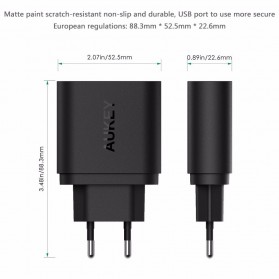 Aukey Wall Charger USB QuickCharge 3.0 EU Plug - PA-T9 - Black - 5