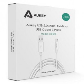 Aukey Kabel Charger Micro USB 1.2m 3PCS - CB-D10 - Black - 6