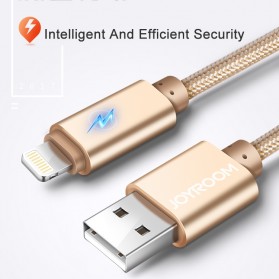 Joyroom Kabel Charger Lightning Braided dengan Lampu LED - S-Q3 - Black - 2