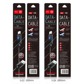 Joyroom Kabel Charger Lightning Braided dengan Lampu LED - S-Q3 - Black - 6