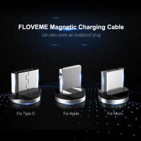 Floveme Kabel Charger Magnetic USB Type C 1 Meter - D41922 - Black - 3