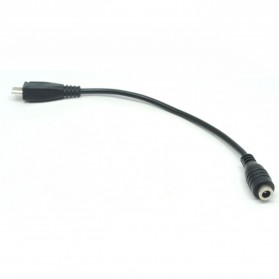 Micro USB to Female Jack 3.5 x 2.1mm Adapter Cable - Black - 1
