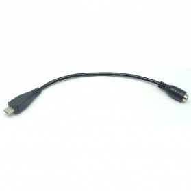 Micro USB to Female Jack 3.5 x 2.1mm Adapter Cable - Black - 2