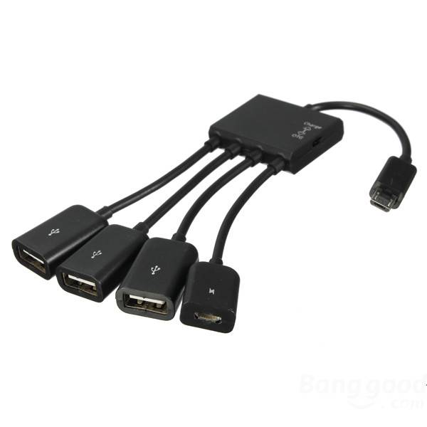 Gambar produk Multifunction Micro USB OTG Hub 4 in 1 Data Cable & Charge - M3H4