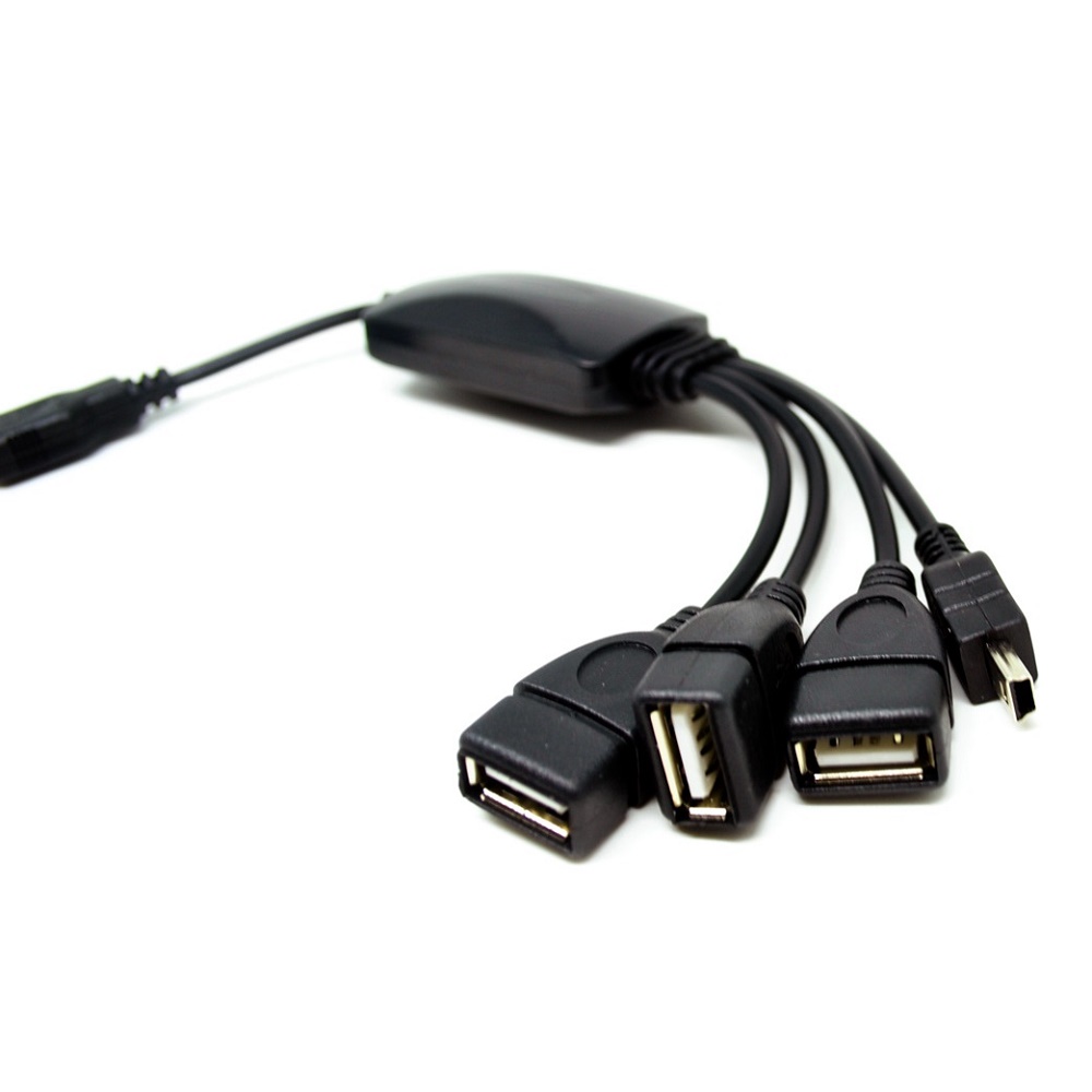 Usb Male To 3 Female Usb Hub 1 Mini Usb Male Black