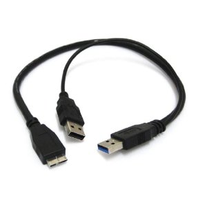 Usb 3 0 To Micro B Type Y Usb 2 0 Cable For Hdd Black