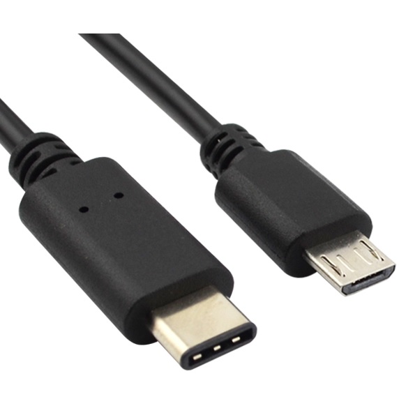 USB 3.1 Type C to Micro USB 2.0 5 Pin Data Cable - Black 
