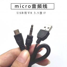 Kabel Splitter Micro USB ke AUX 3.5 mm + USB Male - V835 - Black - 1
