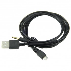 Kabel Splitter Micro USB ke AUX 3.5mm + USB Male - V835 - Black - 2