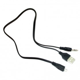 Kabel Splitter Micro USB ke AUX 3.5 mm + USB Male - V835 - Black - 3