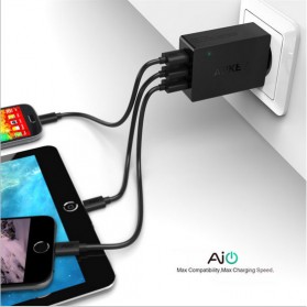 Aukey Charger USB 3 Port EU Plug - PA-U35 - Black - 3