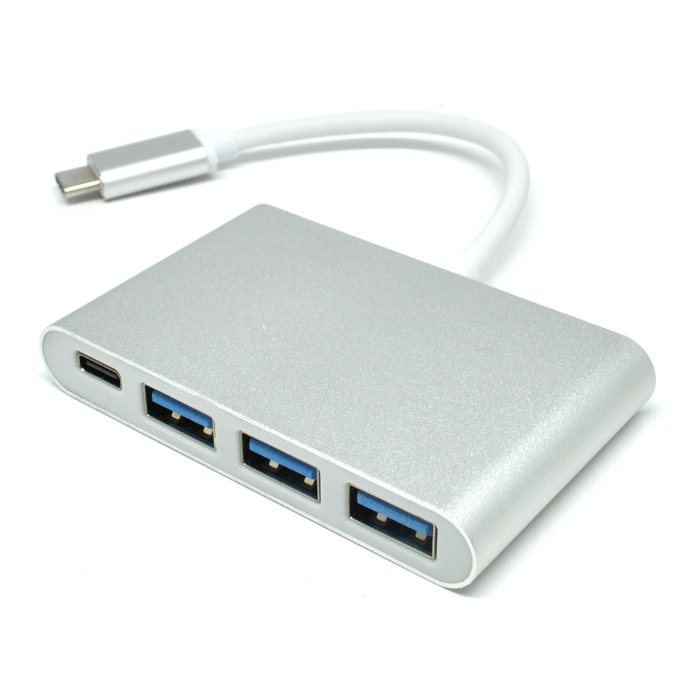 Usb Type C To 3 X Usb 3 0 1 X Usb Type C Hub Adapter Silver Jakartanotebook Com