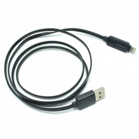 Kabel USB / Kabel Data / OTG - 2 in 1 Flat Lightning and Micro USB Cable for Android / iOS 11 - Black