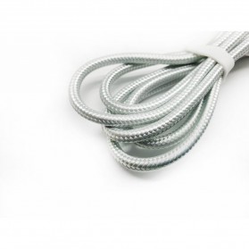 2 in 1 Kabel Charger Braided Magnetic Micro USB & Lightning for Smartphone - Silver - 3