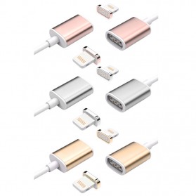 2 in 1 Kabel Charger Braided Magnetic Micro USB & Lightning for Smartphone - Silver - 6