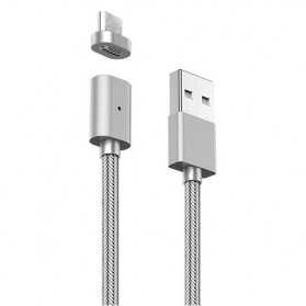 USLION Kabel Charger Magnetic Head USB Type C 1 Meter - AM17 - Silver - 2