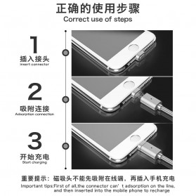 USLION Kabel Charger Magnetic Head USB Type C 1 Meter - AM17 - Silver - 4