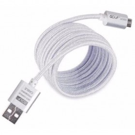 Golf Double Braided Micro USB Cable - White 