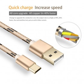 Bastec Kabel Charger Micro USB 1 Meter - Golden - 2