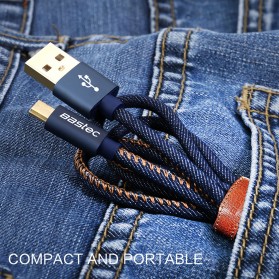 Bastec Kabel Charger Micro USB Denim 1 Meter - Black - 3