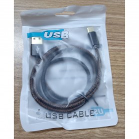Bastec Kabel Charger USB Type C Leather 1 Meter - WYZ16 - Black - 7