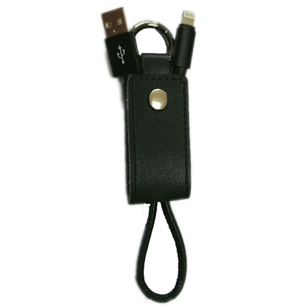 Kabel Charger Keychain USB Lightning Black