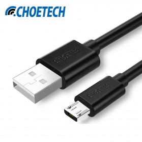 CHOETECH Kabel Charger Micro USB Fast Charging 2.4A 50cm - SMT0009 - Black - 1