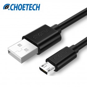 CHOETECH Kabel Charger Micro USB Fast Charging 2.4A - 1m - Black - 1