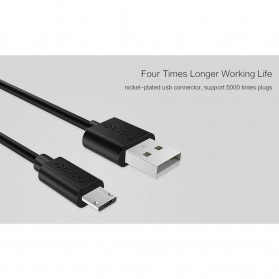 CHOETECH Kabel Charger Micro USB Fast Charging 2.4A - 1m - Black - 2